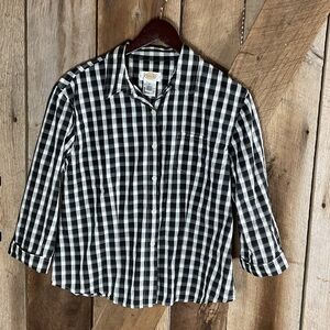 Talbots CLASSIC COTTON SHIRT - FANCY GINGHAM-Size Medium